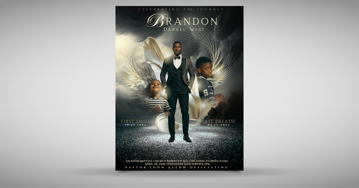 Football Theme Obituary cover