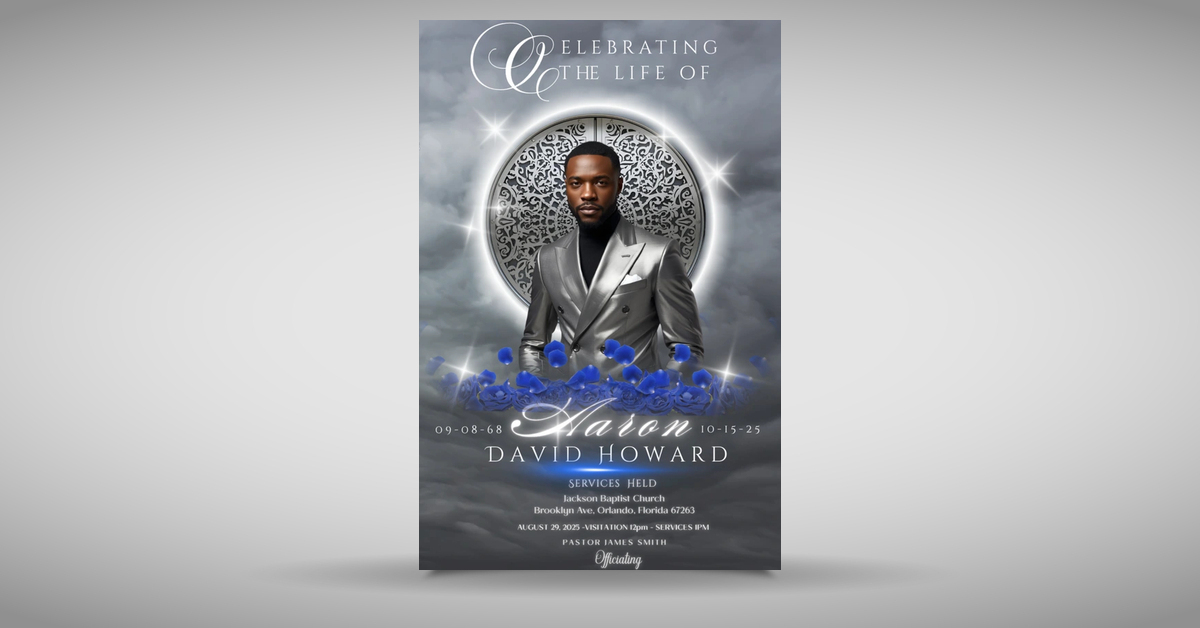 Silver and Blue obituary program cover